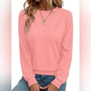 Coral Crewneck Long Sleeve Sweatshirt